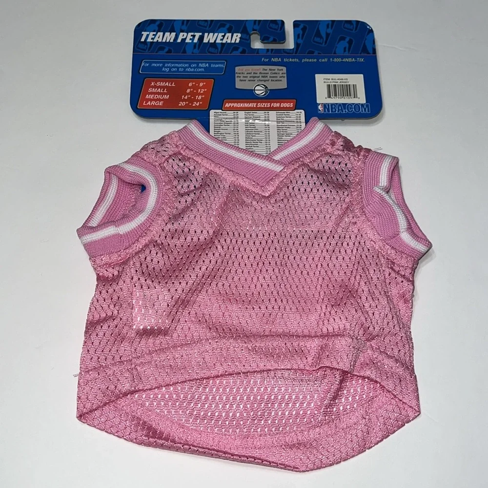 NWT NBA Chicago Bulls Basketball Dog Jersey Tank Pink XS